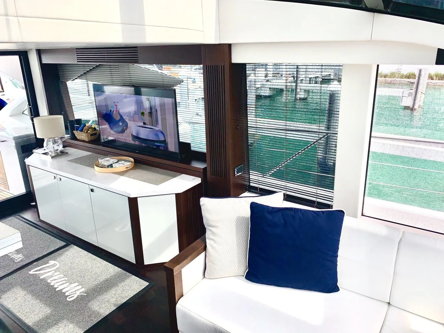 a room with a bed and a tv aboard STRATEGIC DREAMS Yacht for Sale