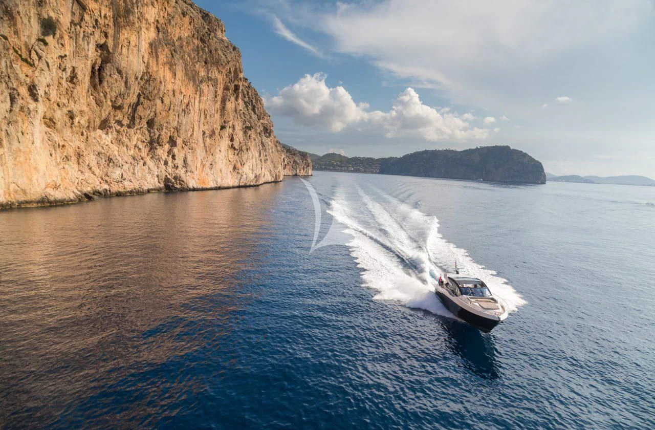 a boat sailing on the sea aboard STRATEGIC DREAMS Yacht for Sale