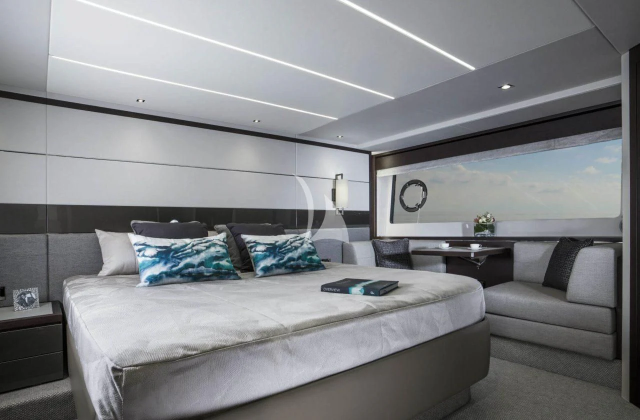 a bed in a room aboard STRATEGIC DREAMS Yacht for Sale