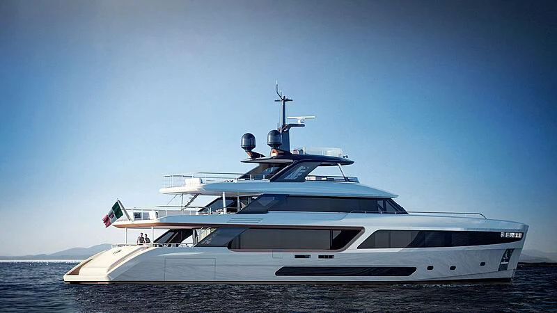 a yacht on the water aboard HAYAT Yacht for Sale