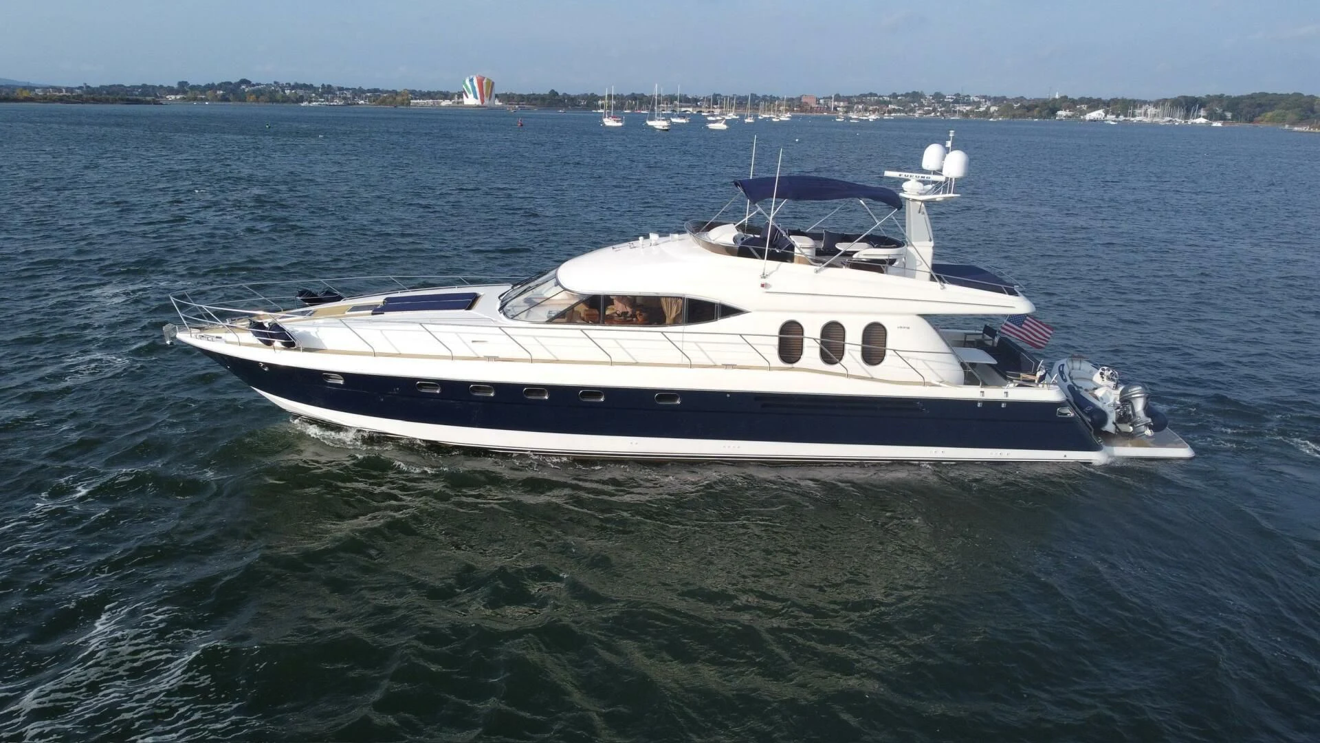 a white yacht on the water aboard JOIE DU ROI Yacht for Sale