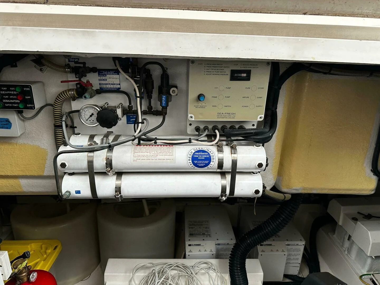 a close-up of a machine aboard JOIE DU ROI Yacht for Sale