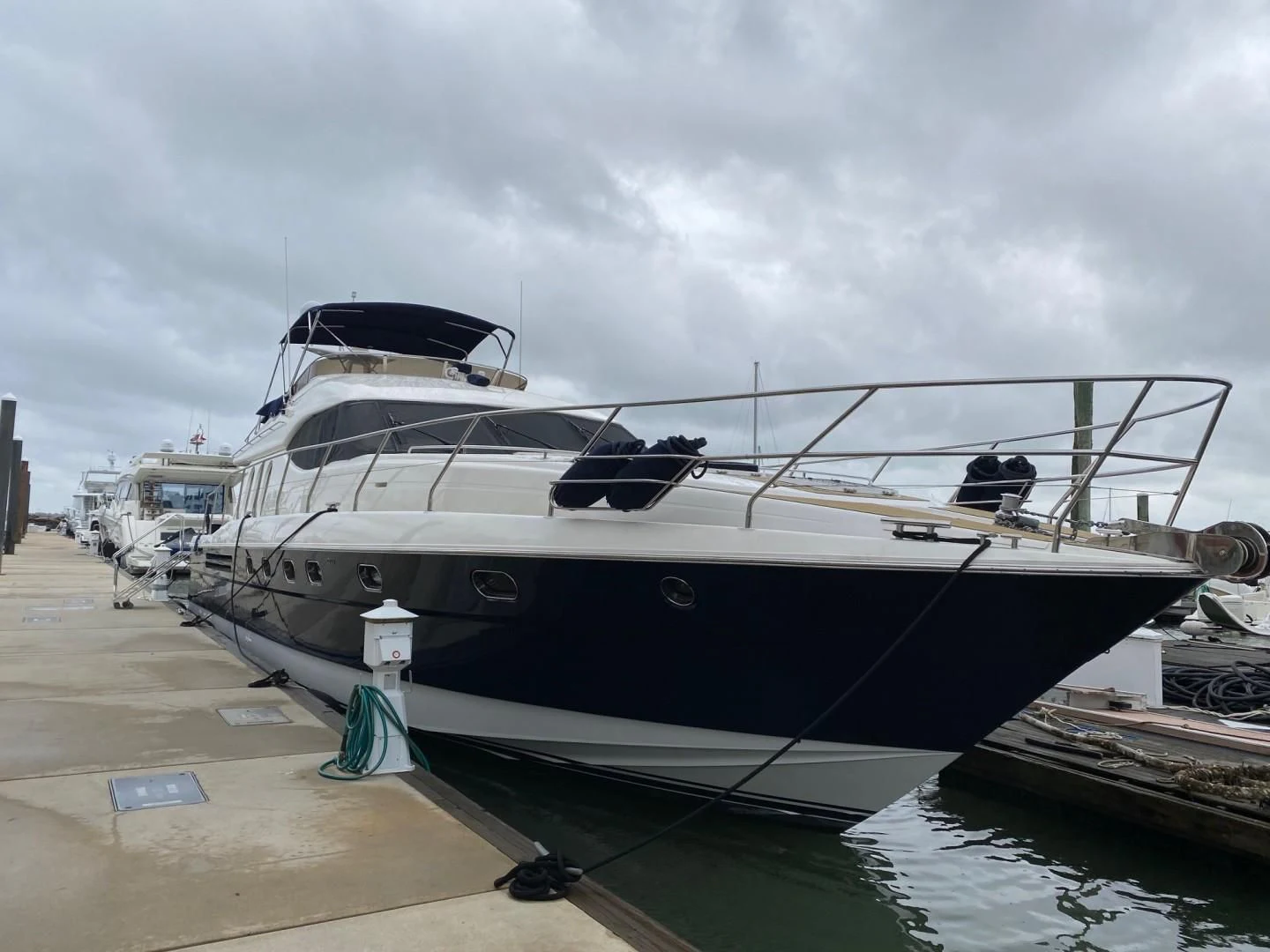 a boat docked at a pier aboard JOIE DU ROI Yacht for Sale