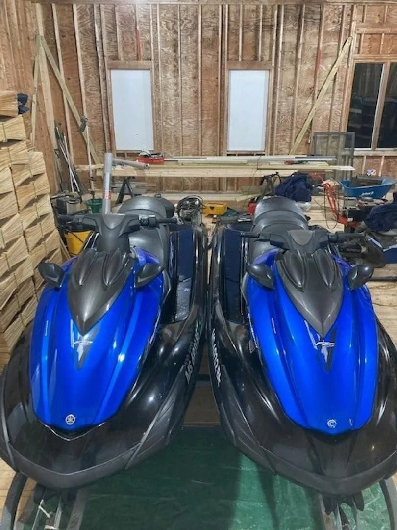 a group of blue and black helmets aboard JOIE DU ROI Yacht for Sale