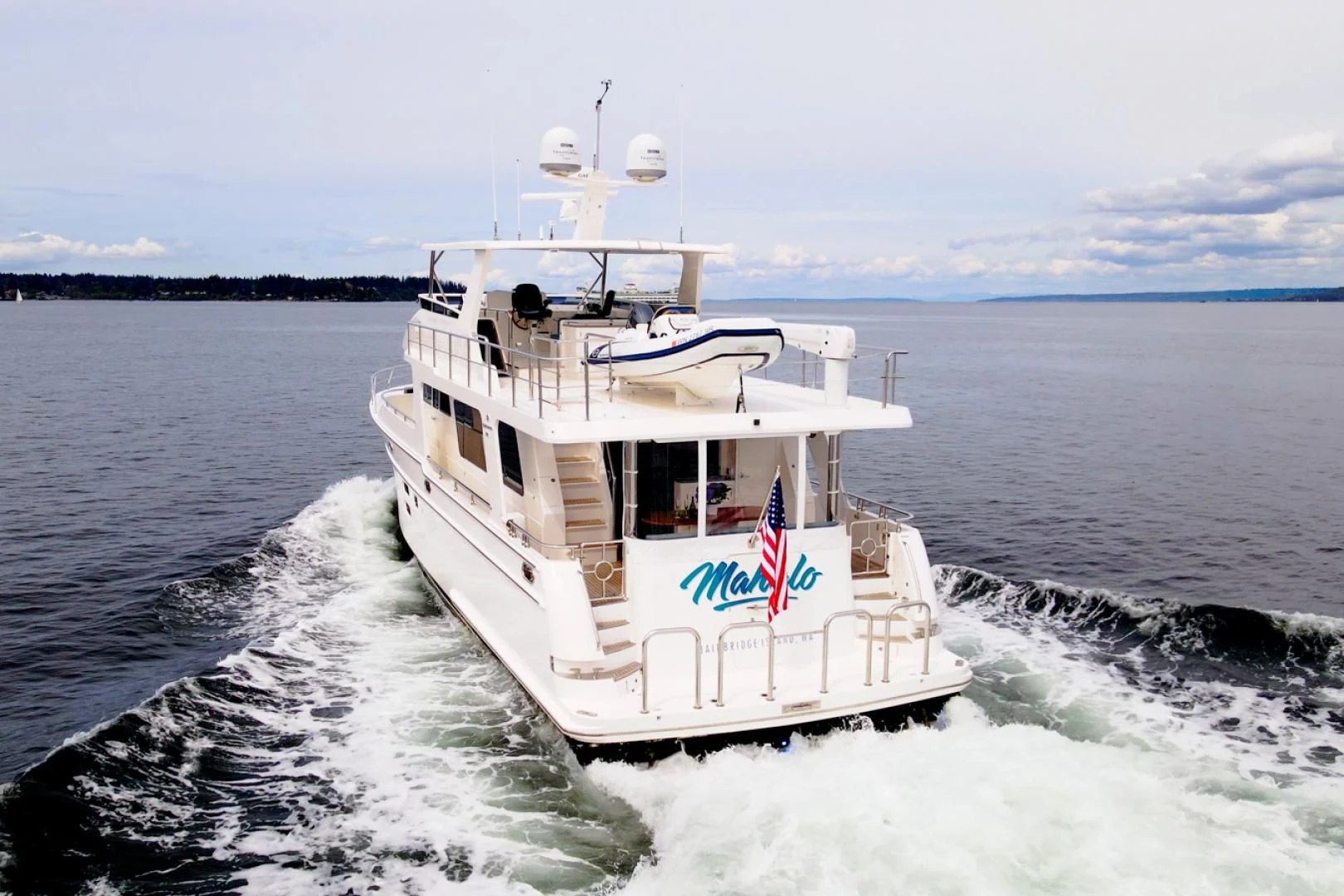 a boat on the water aboard MAHALO Yacht for Sale