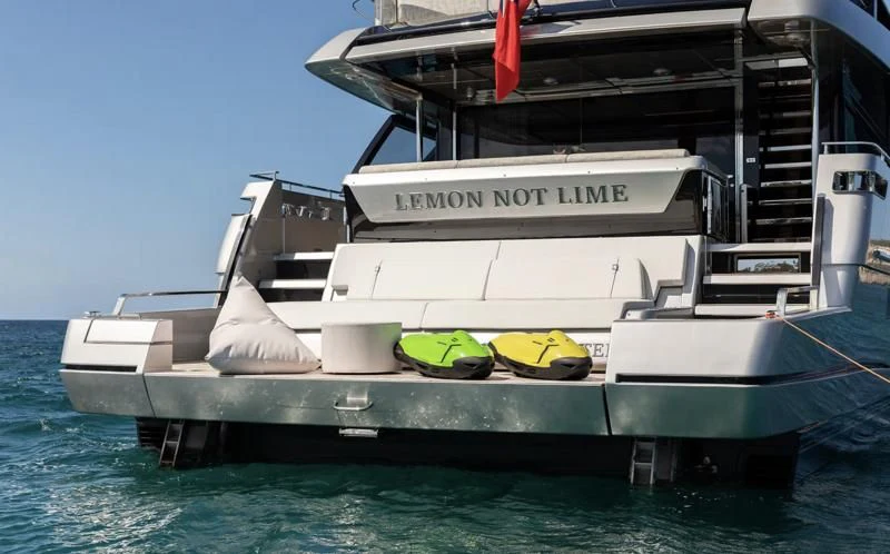 a boat on the water aboard LEMON NOT LIME Yacht for Sale