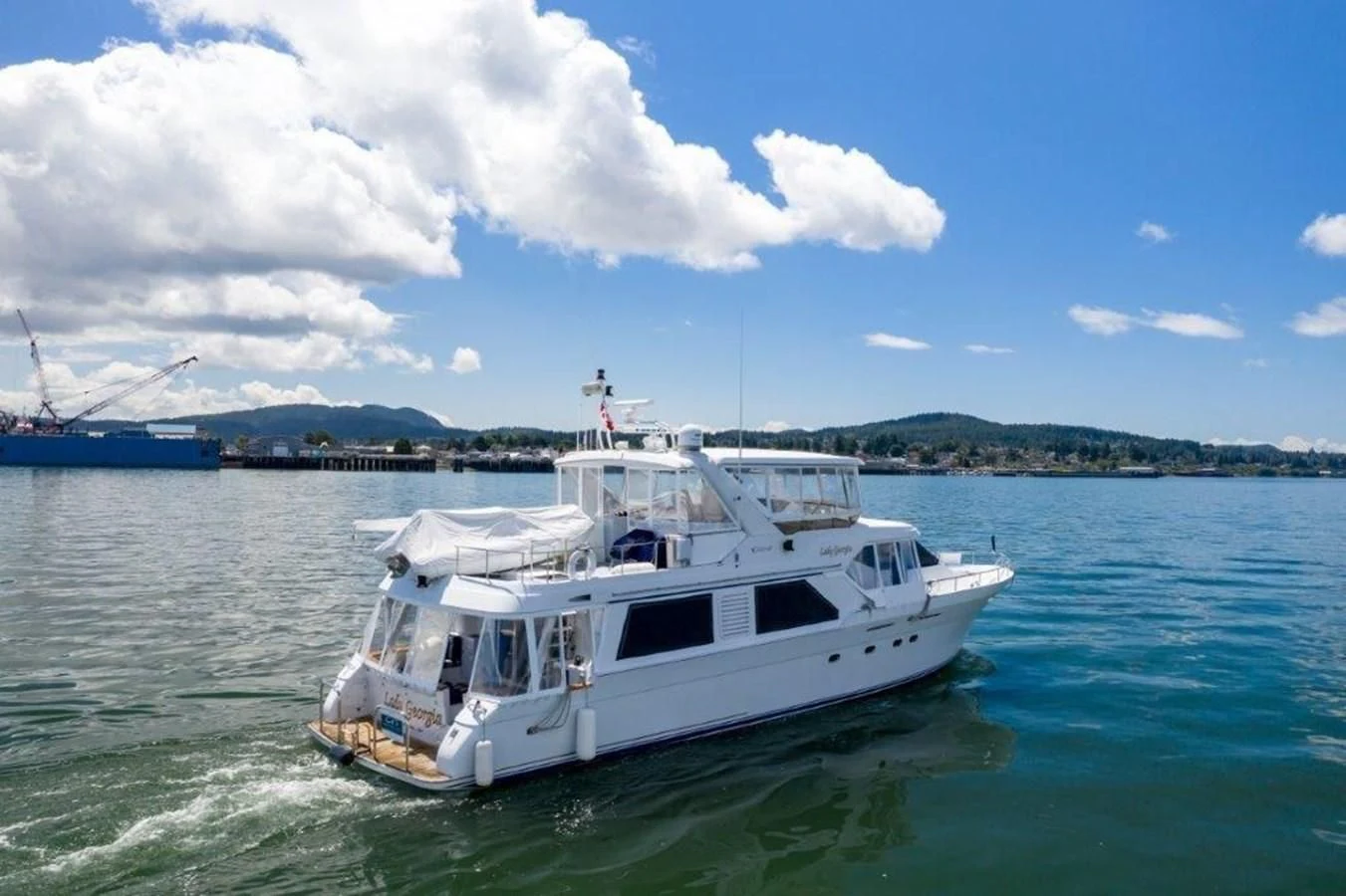 a boat on the water aboard LADY GEORGIA Yacht for Sale