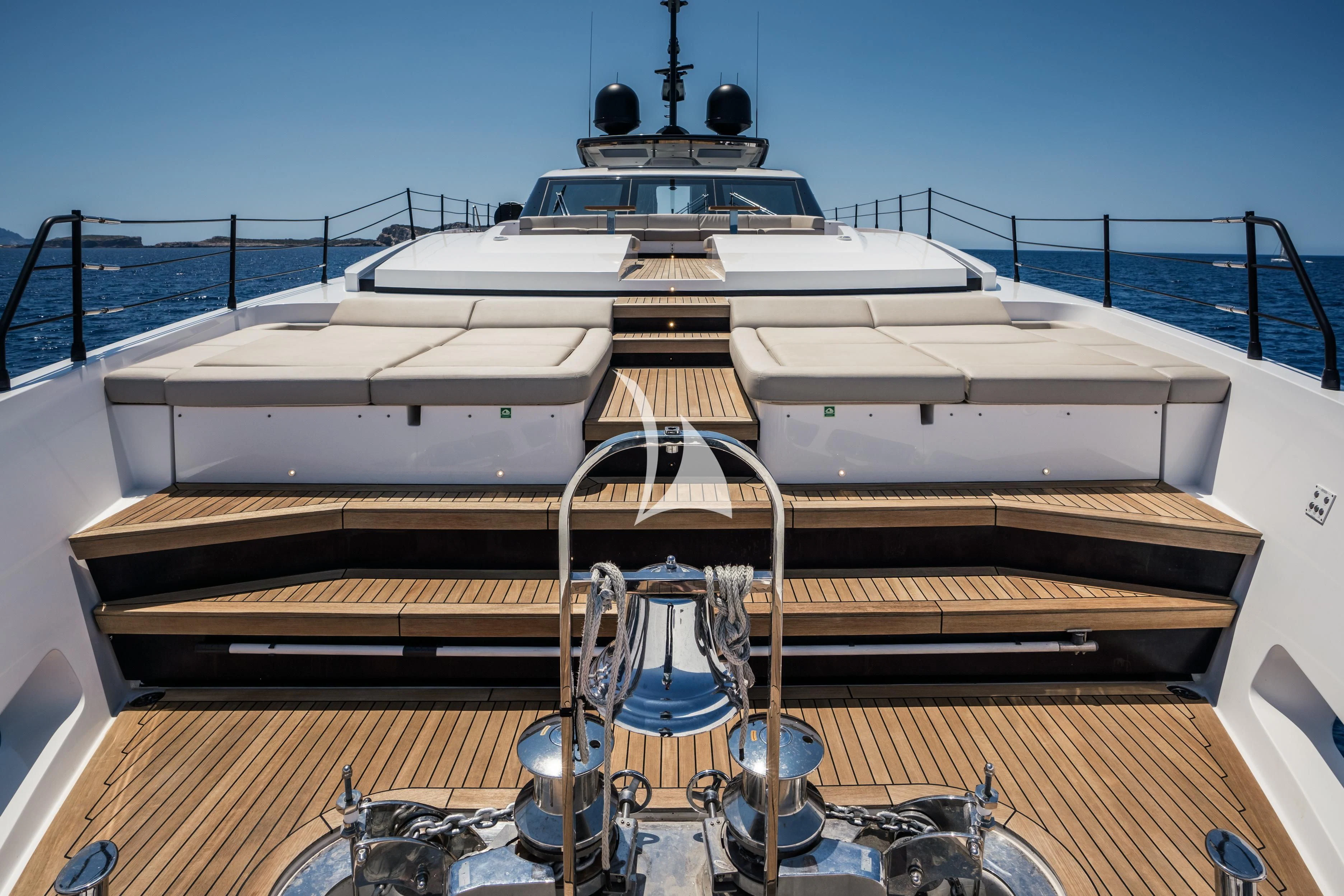 a large white boat aboard ALVIUM Yacht for Sale