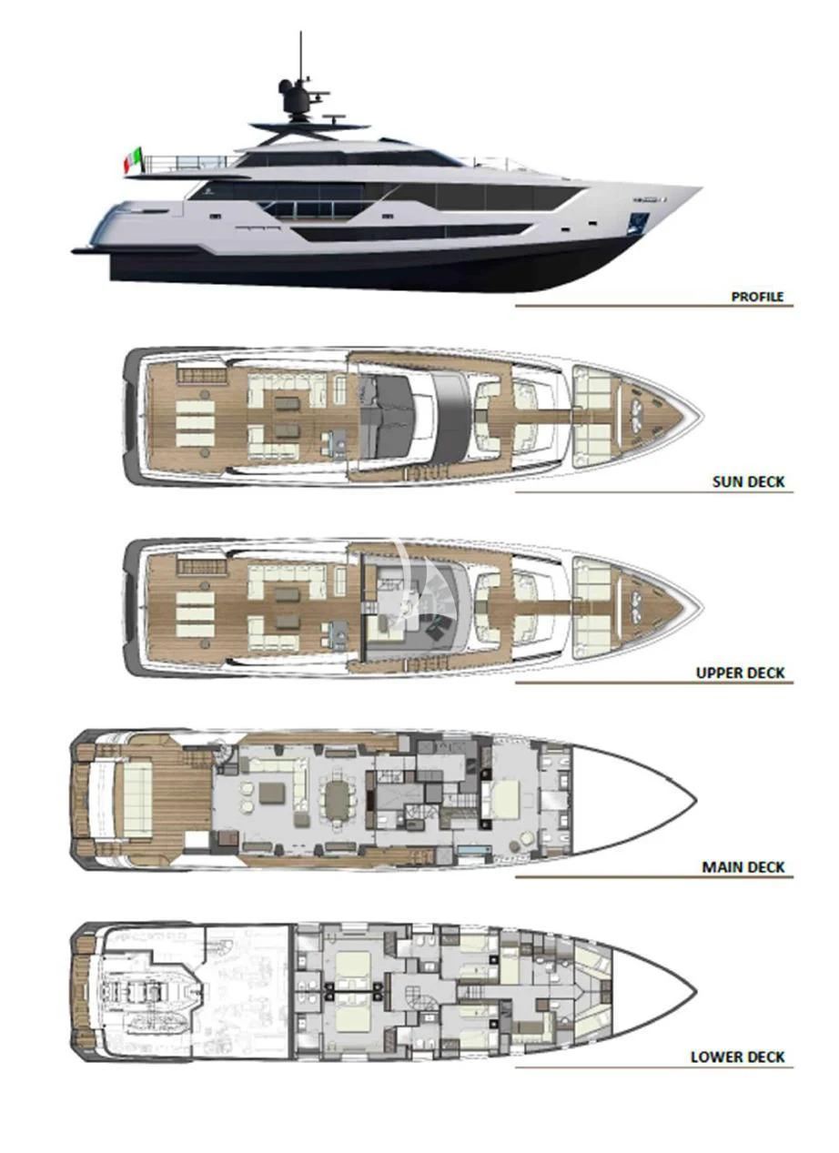 diagram, engineering drawing aboard ALVIUM Yacht for Sale