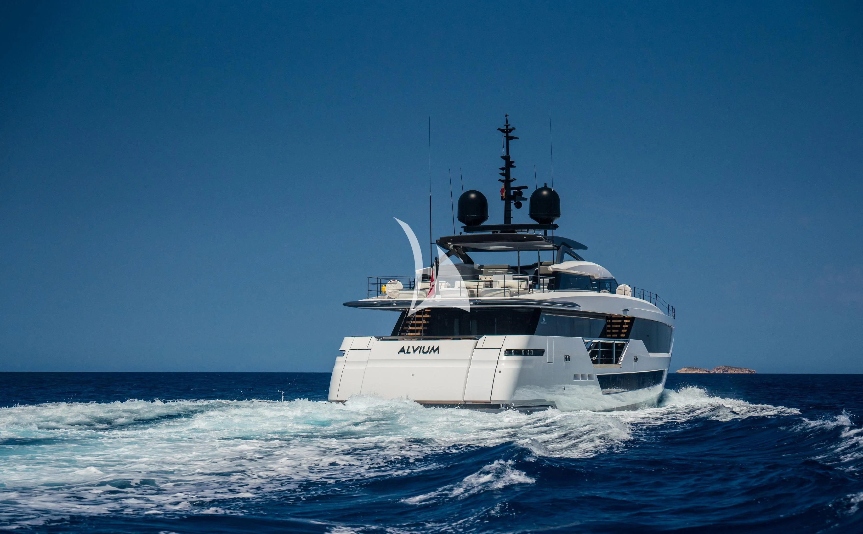 a boat in the water aboard ALVIUM Yacht for Sale