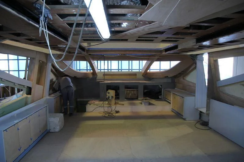 a room with a person working in it aboard DOLCE VITA Yacht for Sale