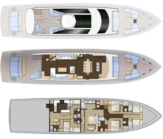 diagram, engineering drawing aboard DOLCE VITA Yacht for Sale