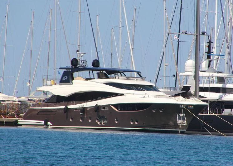 a boat parked in the water aboard DOLCE VITA Yacht for Sale