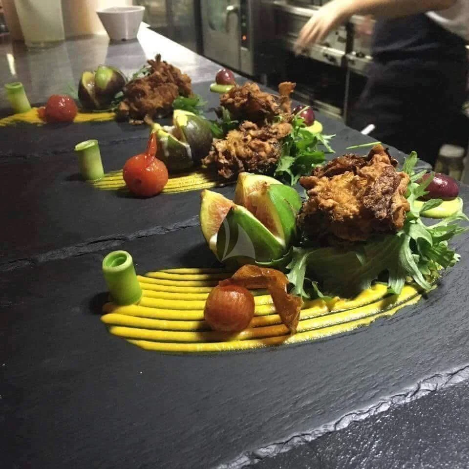 a plate of food aboard H&CO Yacht for Sale