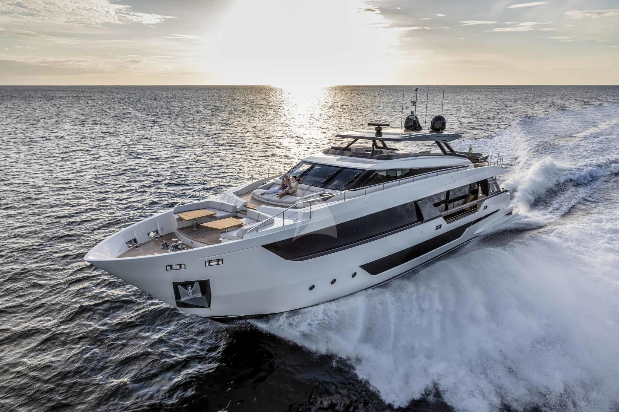 a white yacht on the water aboard H&CO Yacht for Sale