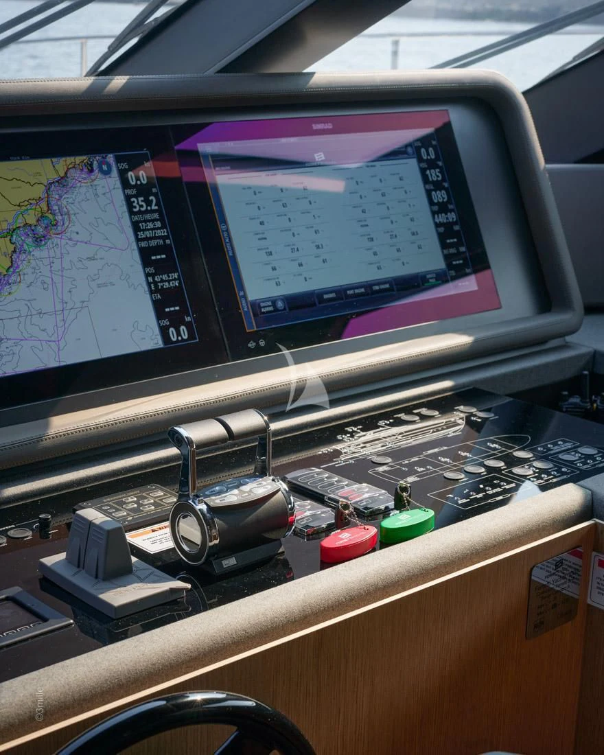 a computer on a desk aboard H&CO Yacht for Sale