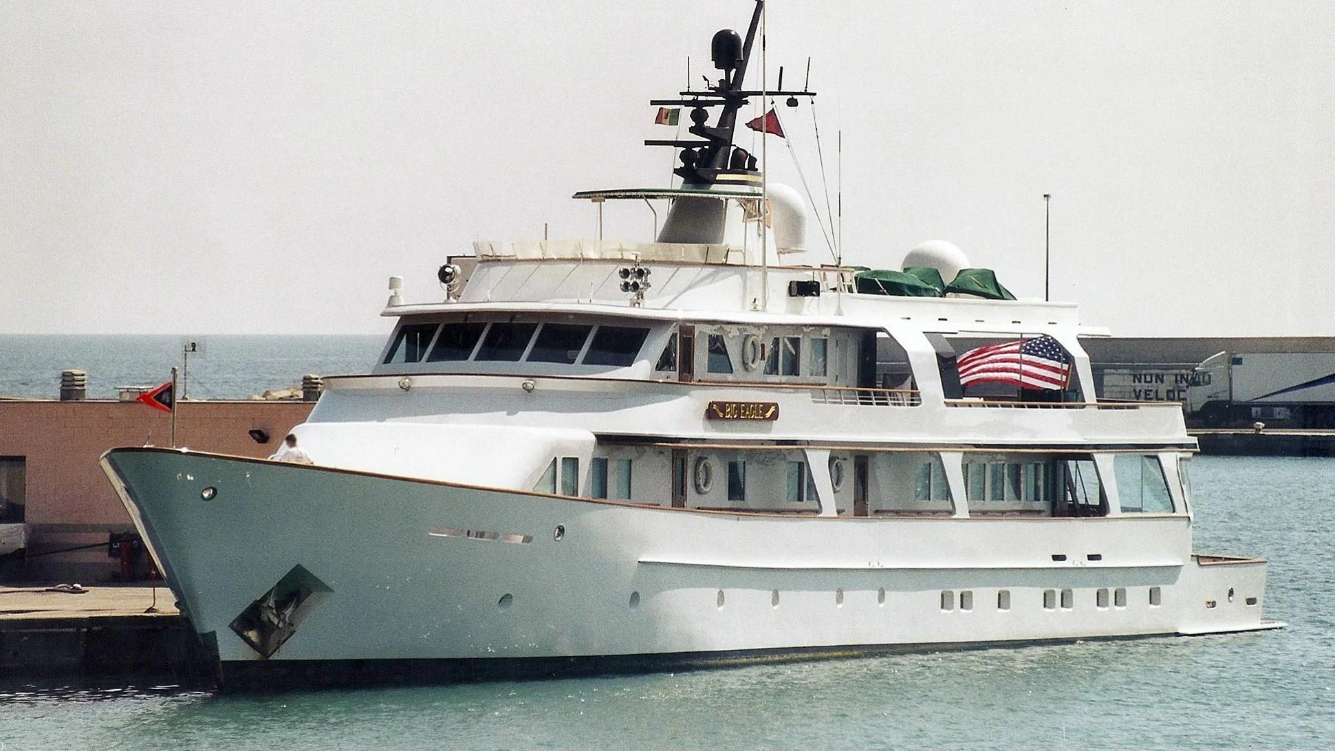 a large white boat aboard BIG EAGLE Yacht for Sale