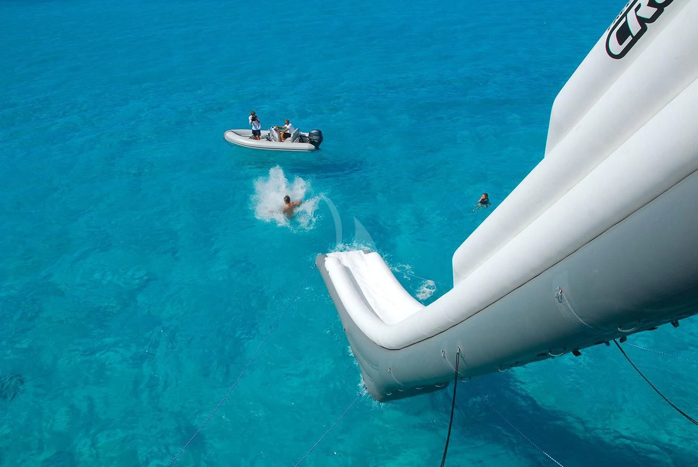 a group of people on a boat aboard BIG EAGLE Yacht for Sale