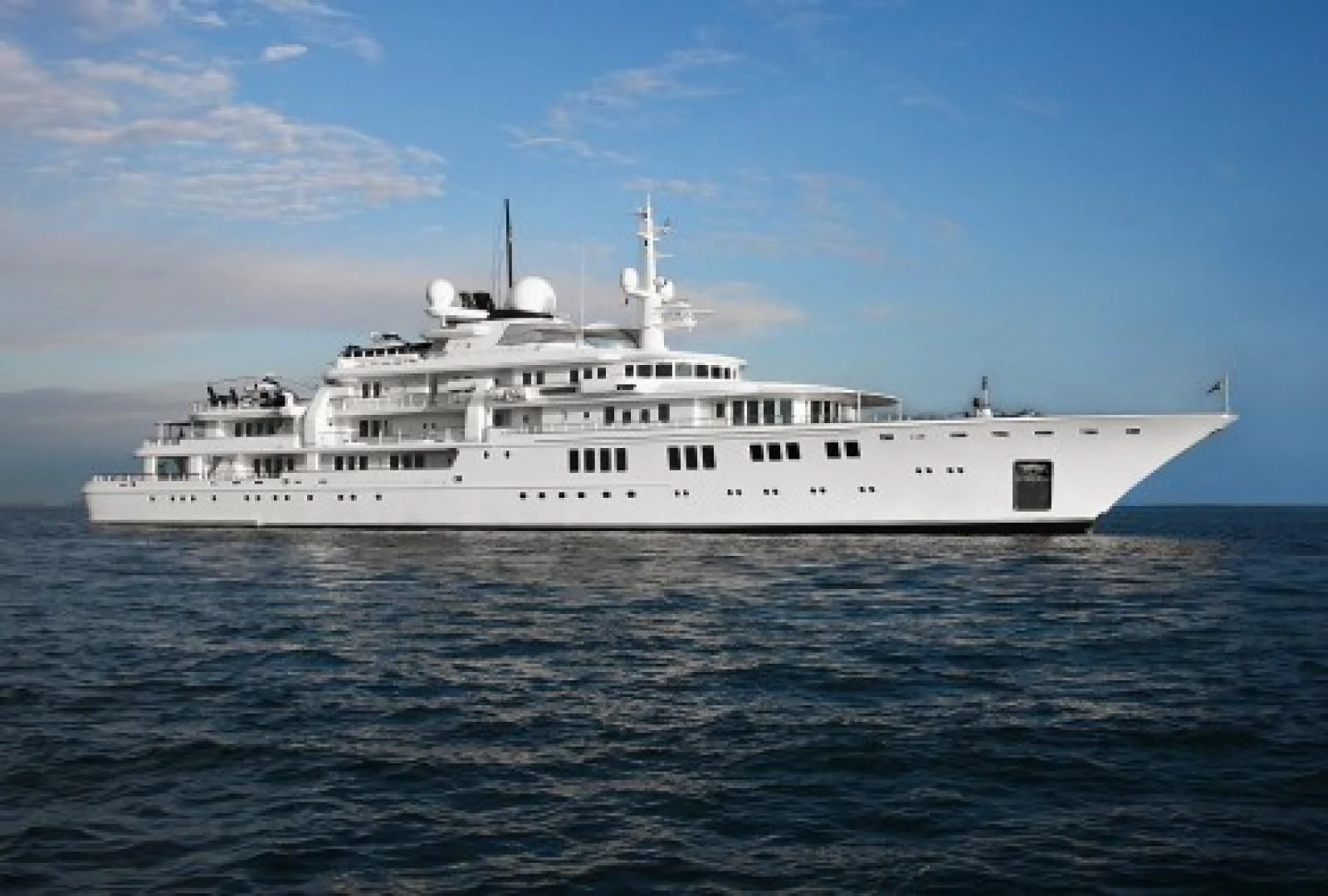 a large white ship in the water aboard BIG EAGLE Yacht for Sale