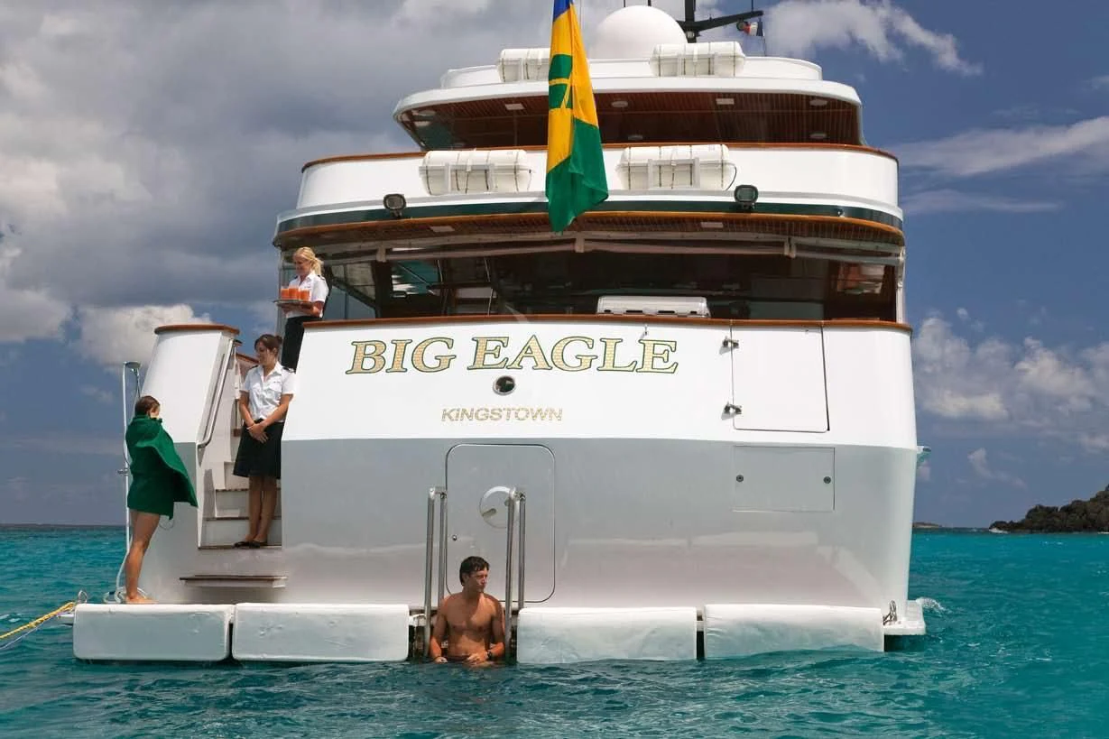 a boat with people on it aboard BIG EAGLE Yacht for Sale