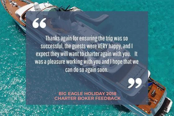 text aboard BIG EAGLE Yacht for Sale