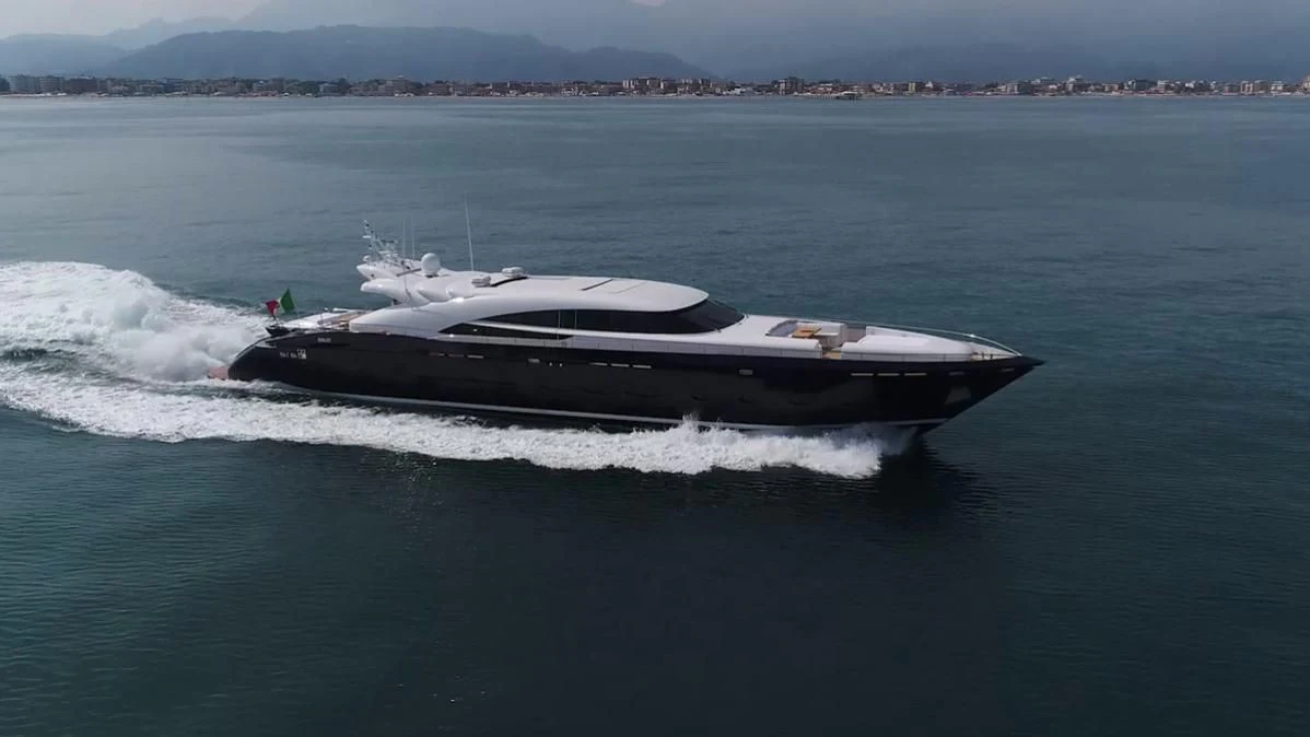 a boat on the water aboard BLUE DEVIL Yacht for Sale