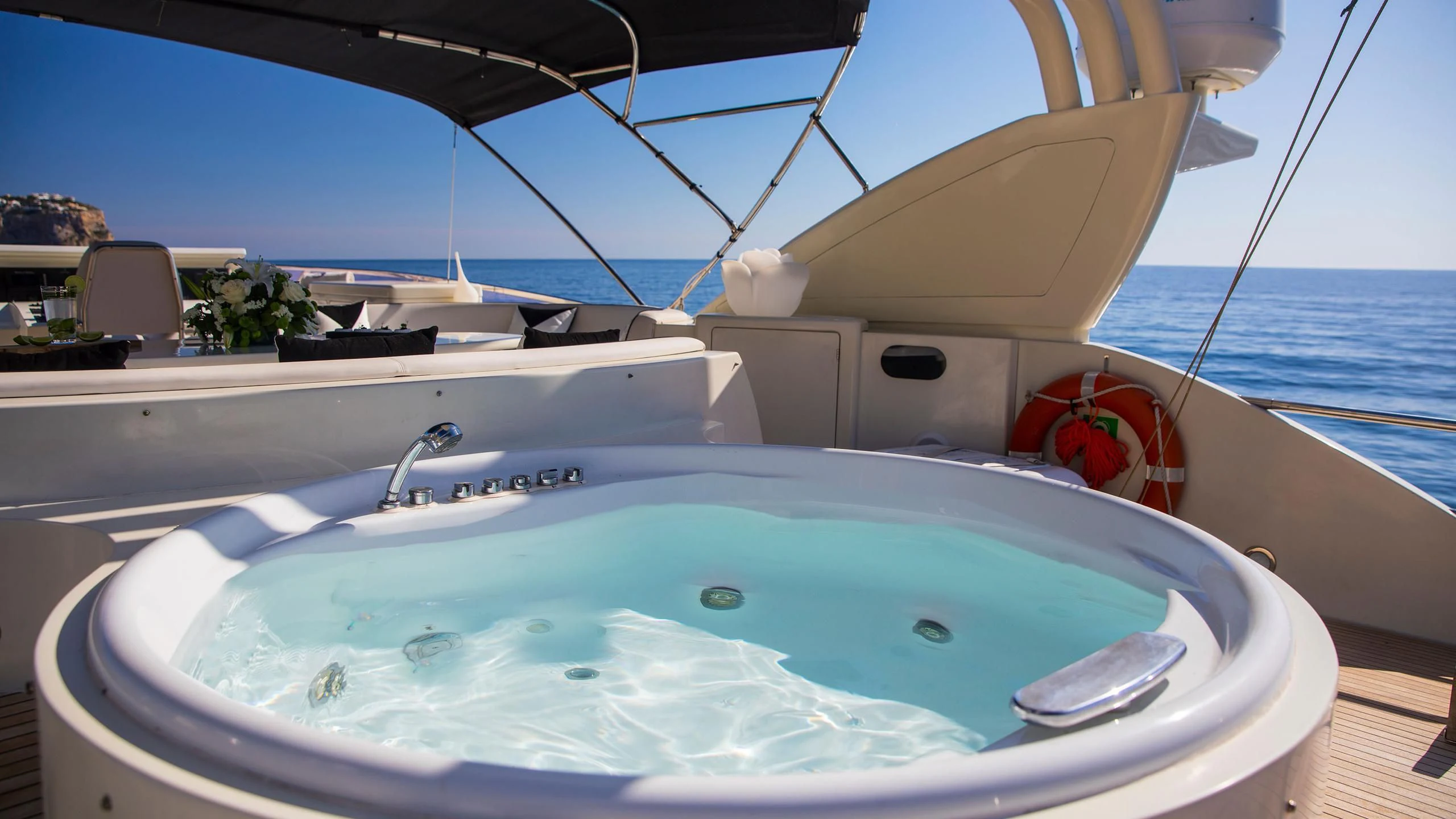 a boat on the water aboard SERAPH PRIMERO Yacht for Sale