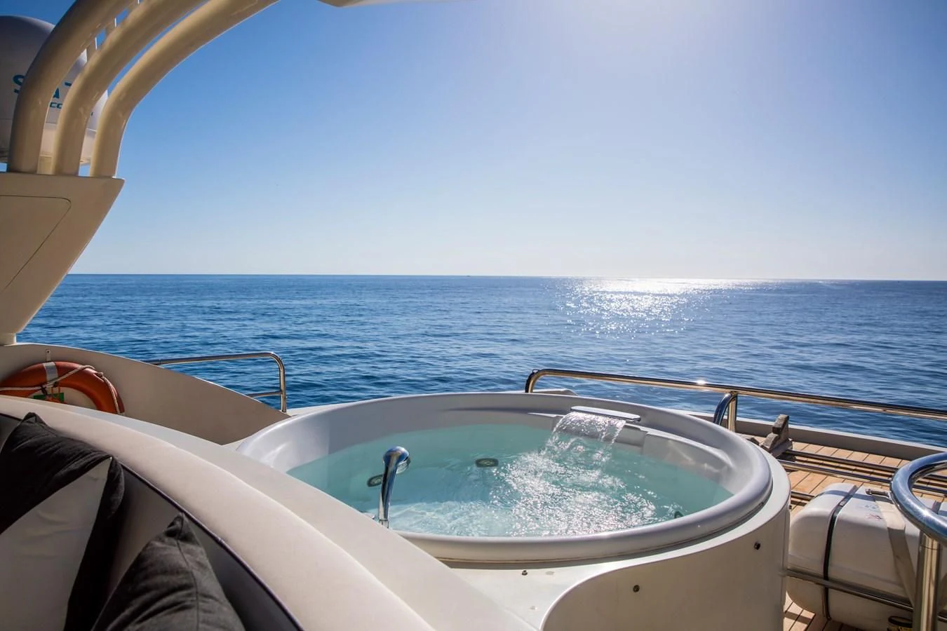 a boat on the water aboard SERAPH PRIMERO Yacht for Sale