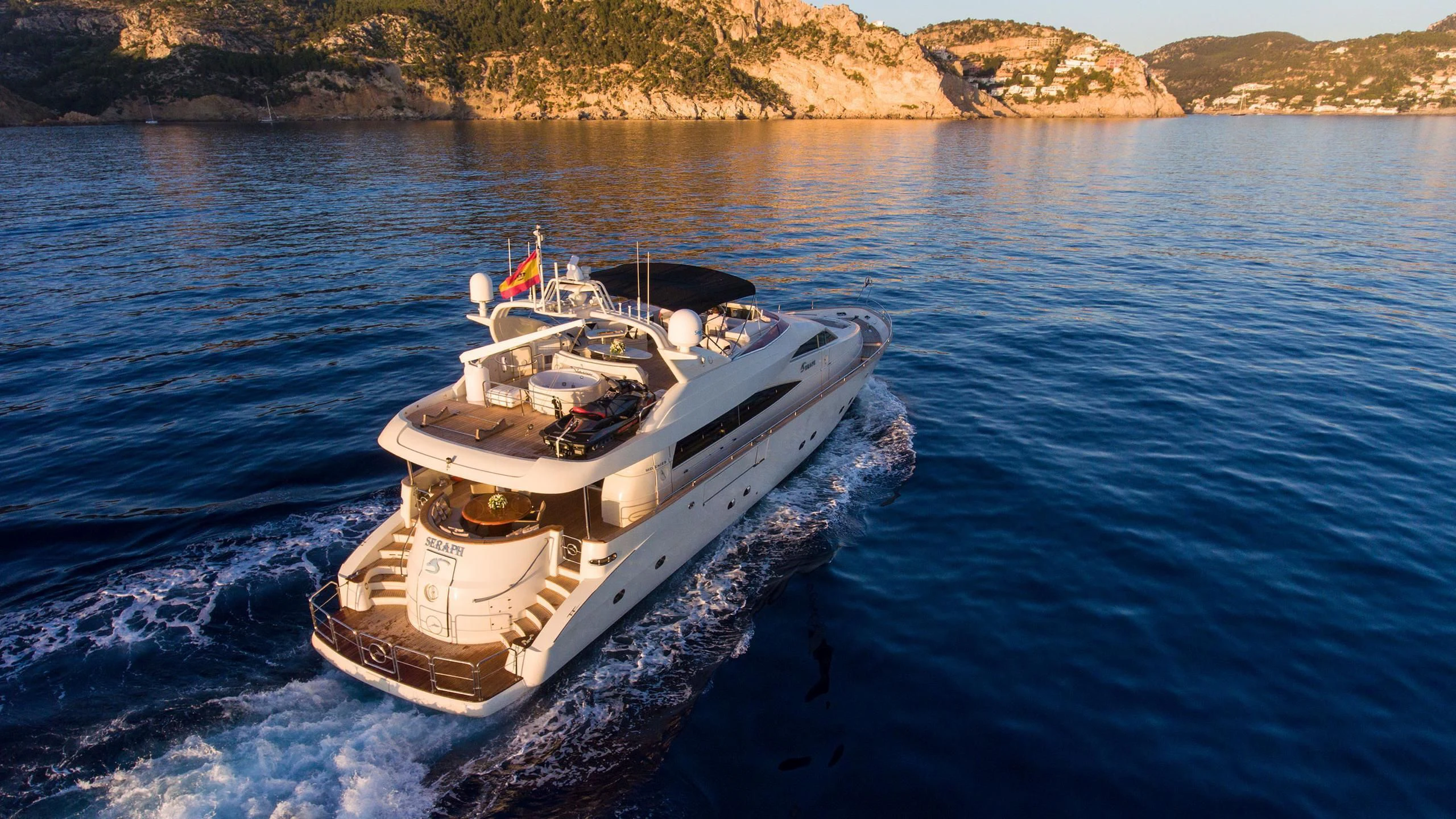 a boat in the water aboard SERAPH PRIMERO Yacht for Sale