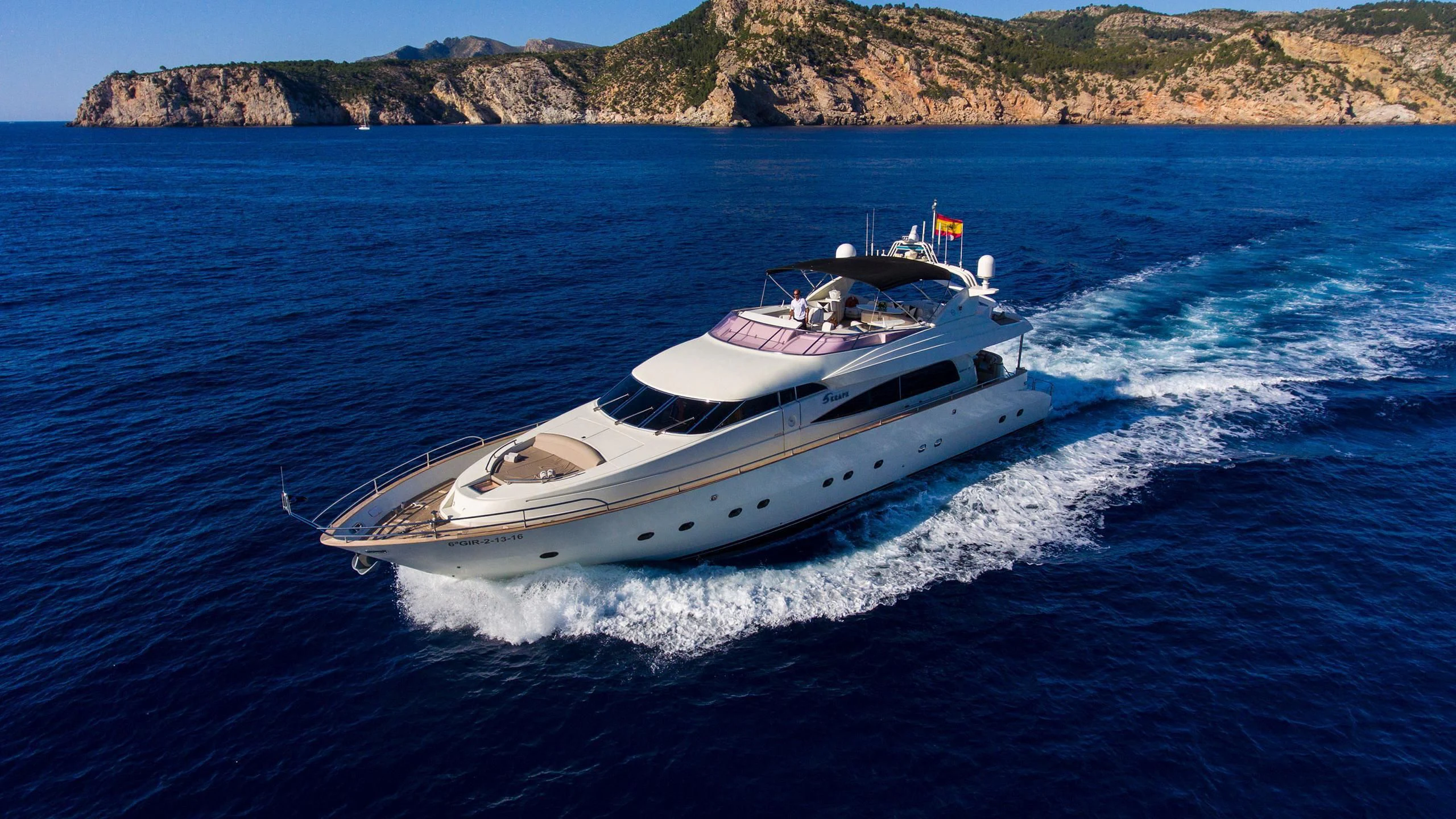 a boat on the water aboard SERAPH PRIMERO Yacht for Sale