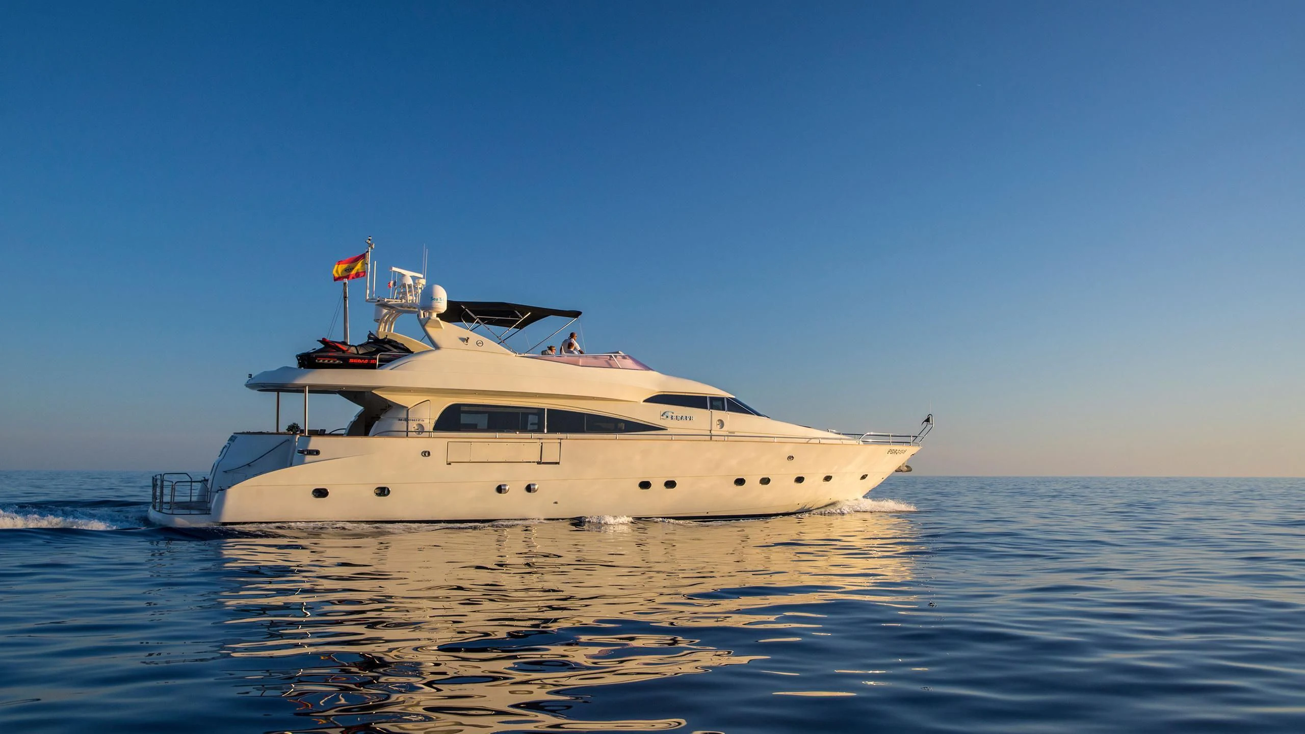 a boat on the water aboard SERAPH PRIMERO Yacht for Sale