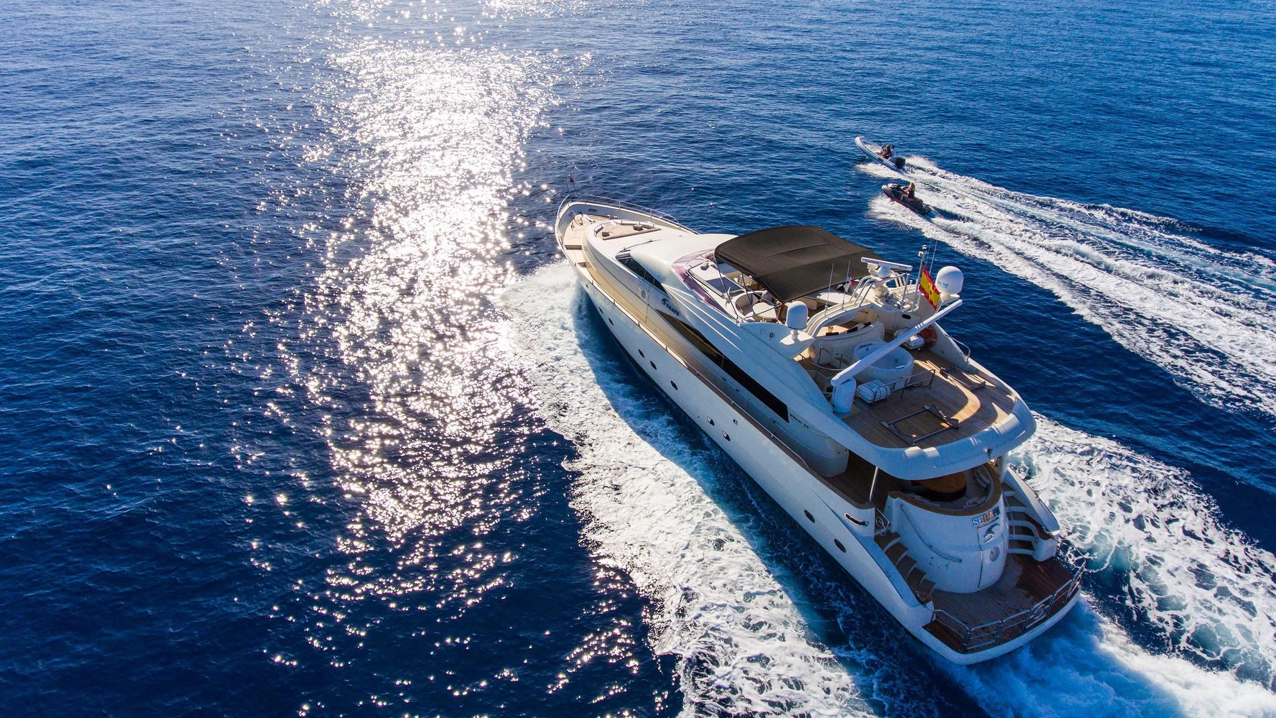 a boat on the water aboard SERAPH PRIMERO Yacht for Sale