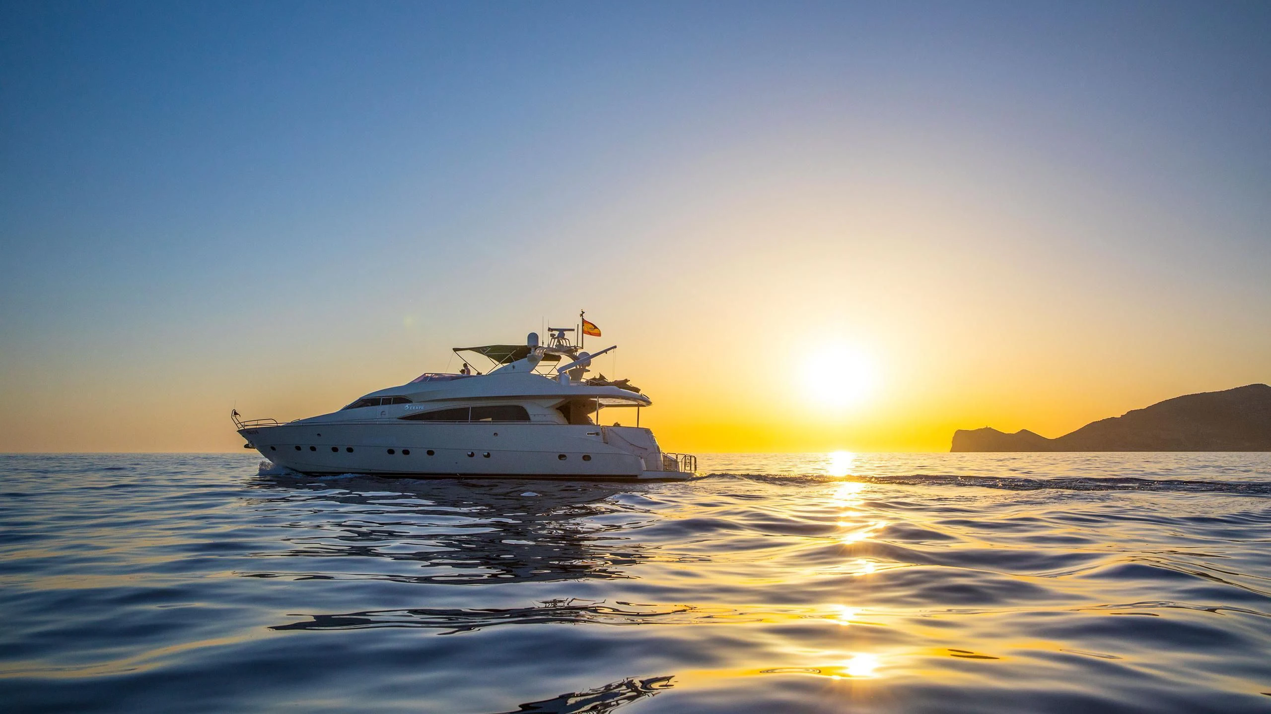 a boat in the water aboard SERAPH PRIMERO Yacht for Sale