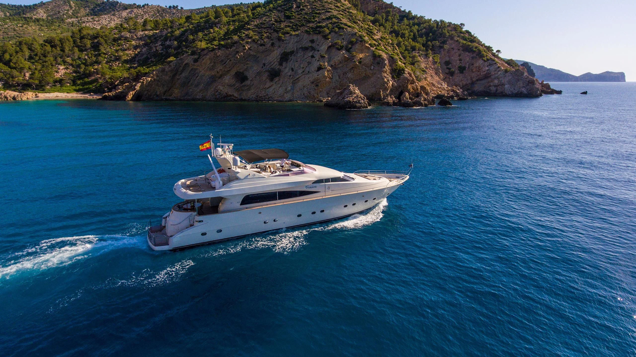 a boat on the water aboard SERAPH PRIMERO Yacht for Sale