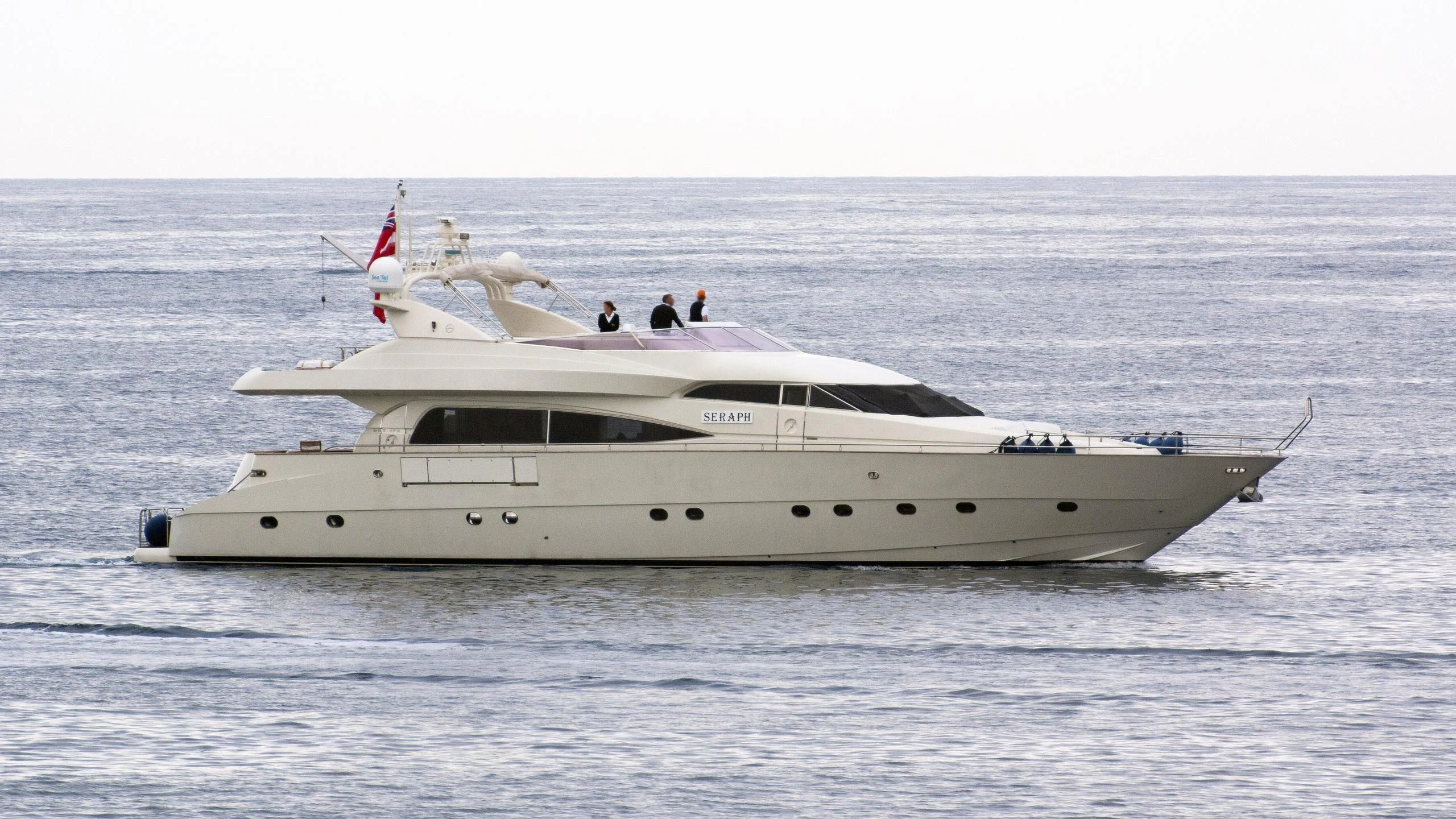 a white yacht in the water aboard SERAPH PRIMERO Yacht for Sale