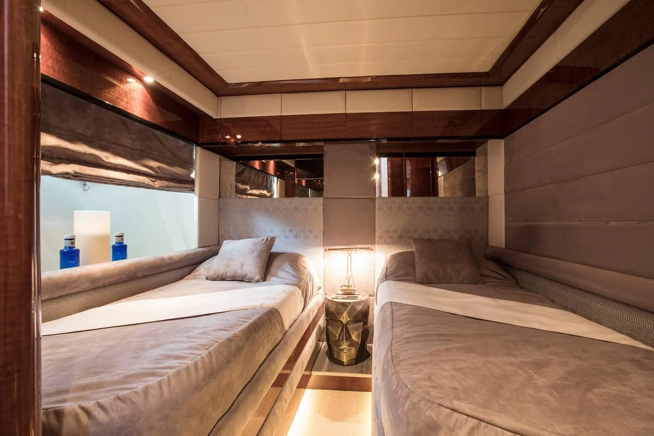 a room with two beds aboard SERAPH PRIMERO Yacht for Sale
