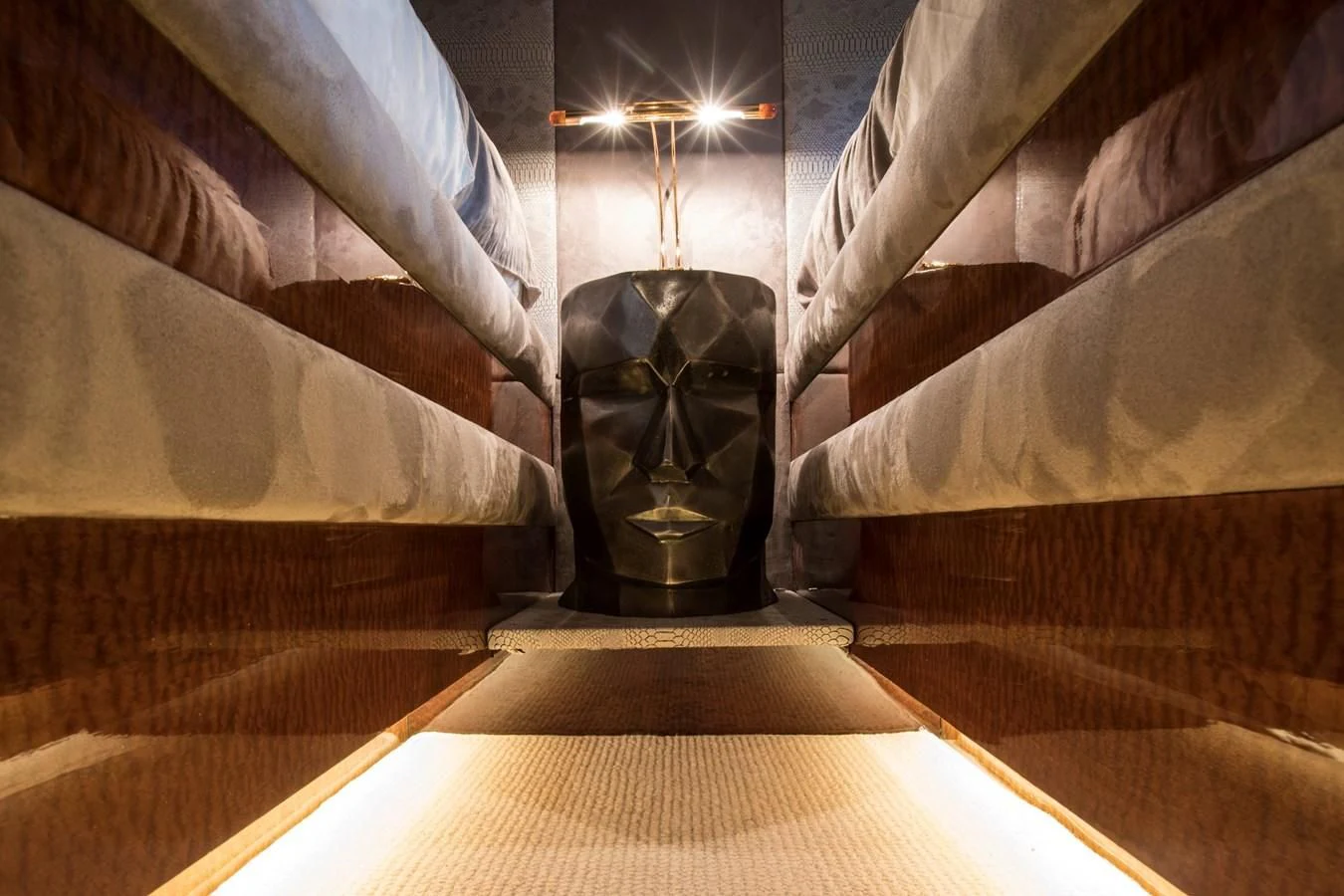 a statue in a museum aboard SERAPH PRIMERO Yacht for Sale