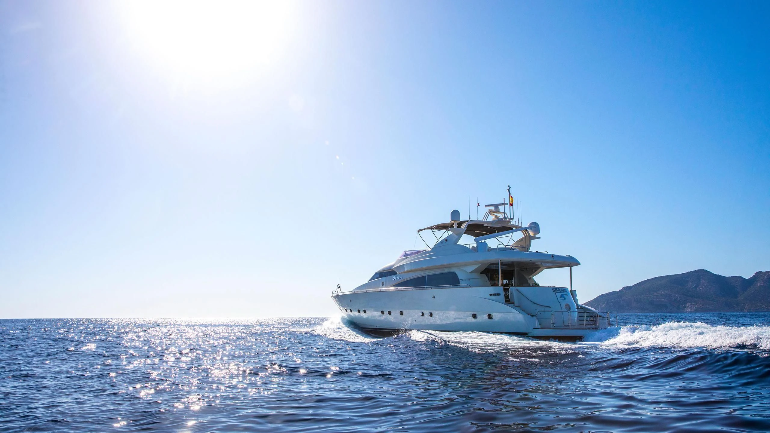 a boat on the water aboard SERAPH PRIMERO Yacht for Sale