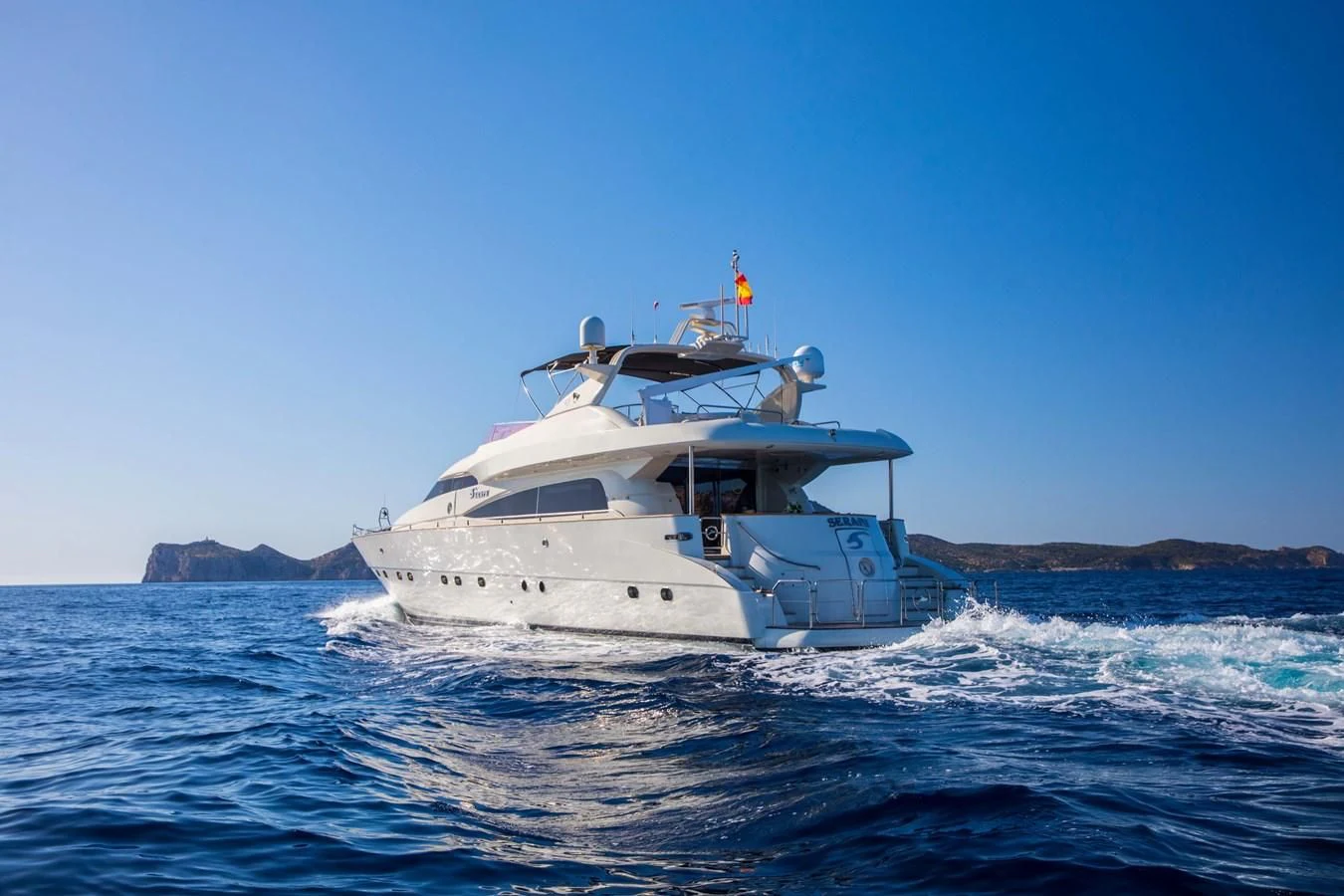 a boat on the water aboard SERAPH PRIMERO Yacht for Sale