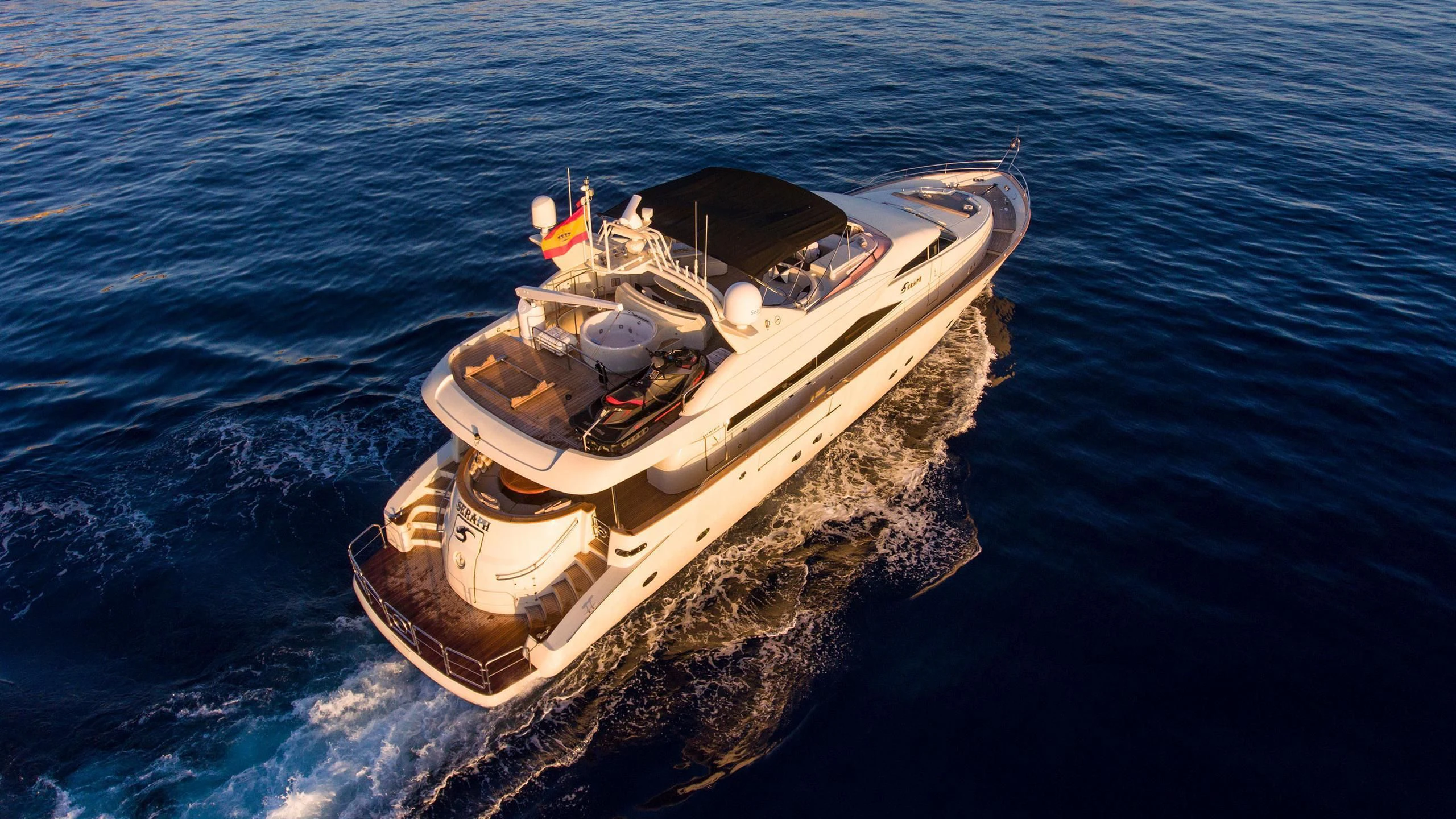 a boat on the water aboard SERAPH PRIMERO Yacht for Sale