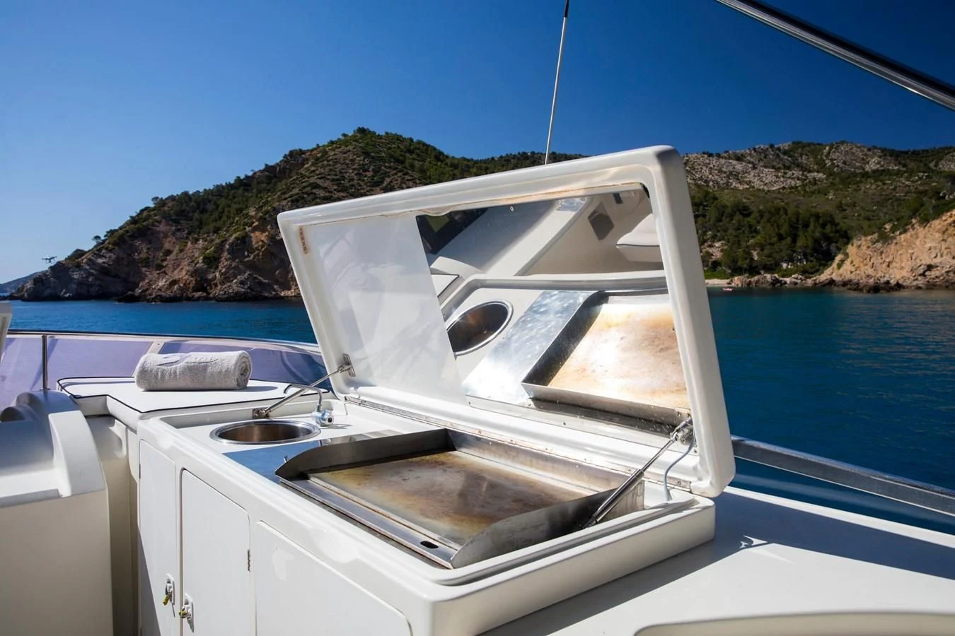 a boat on the water aboard SERAPH PRIMERO Yacht for Sale