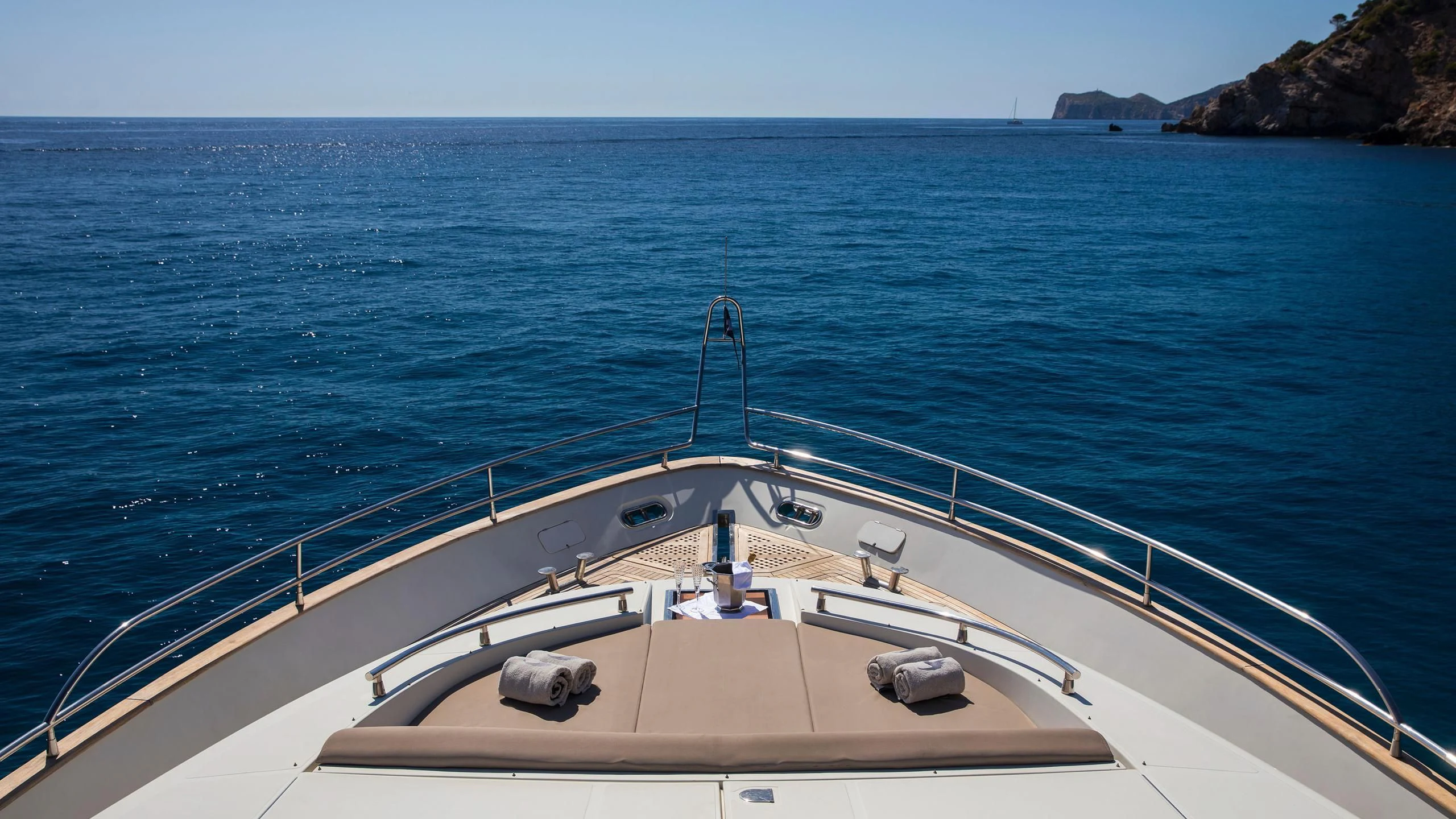 a boat on the water aboard SERAPH PRIMERO Yacht for Sale
