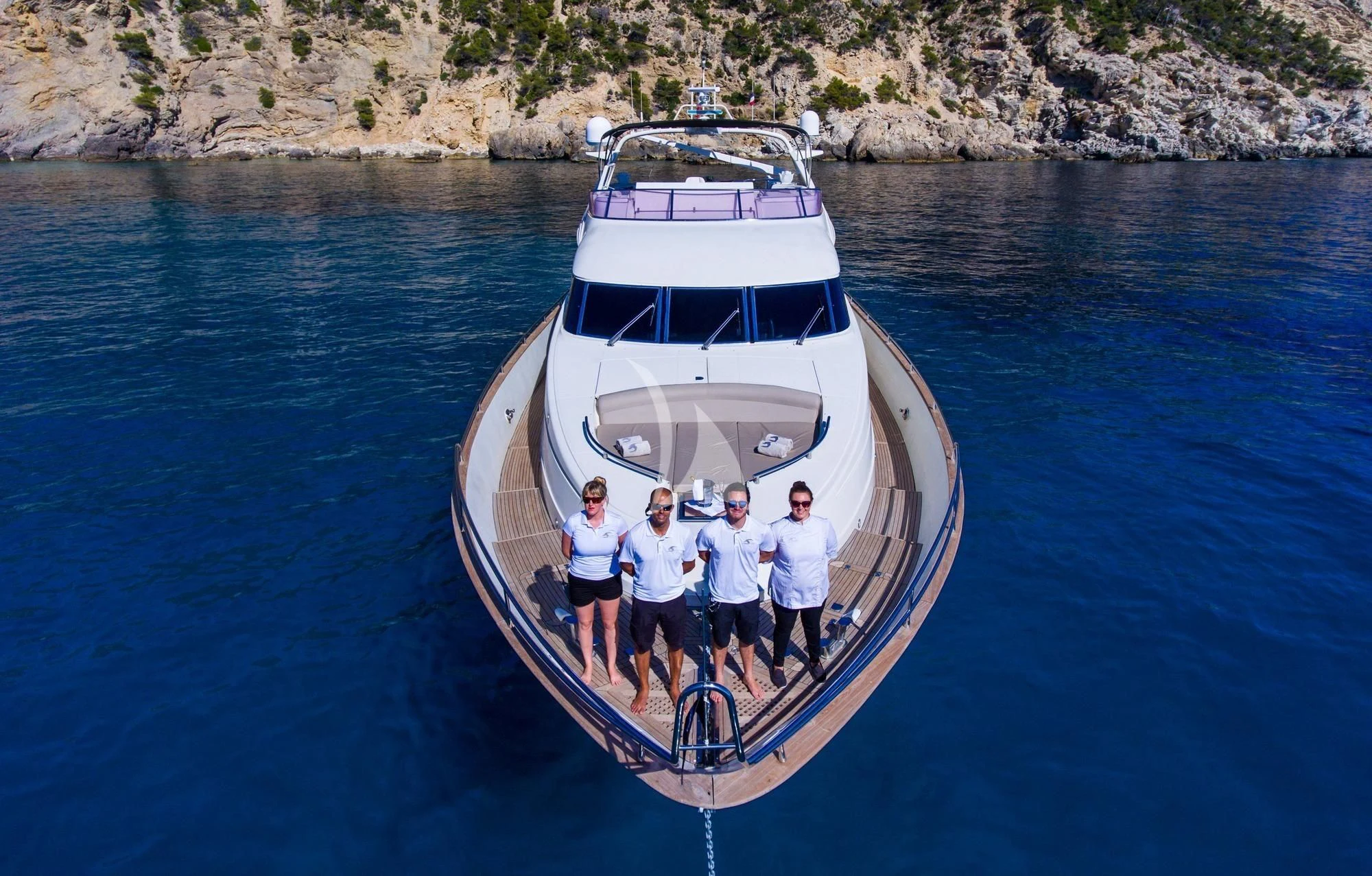 a group of people on a boat aboard SERAPH PRIMERO Yacht for Sale