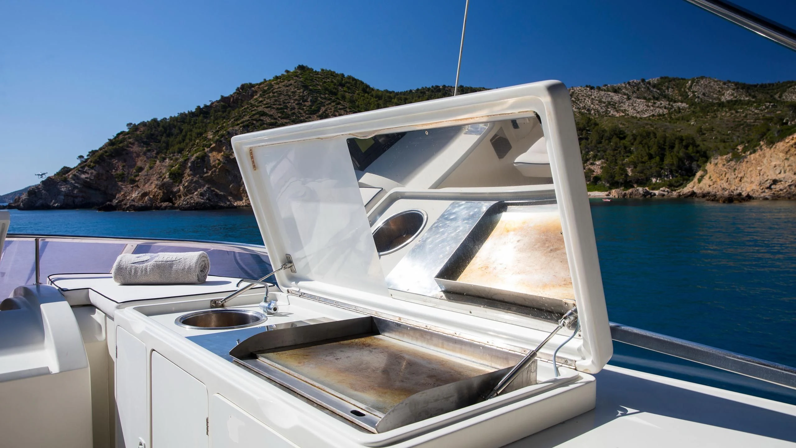 a boat on the water aboard SERAPH PRIMERO Yacht for Sale