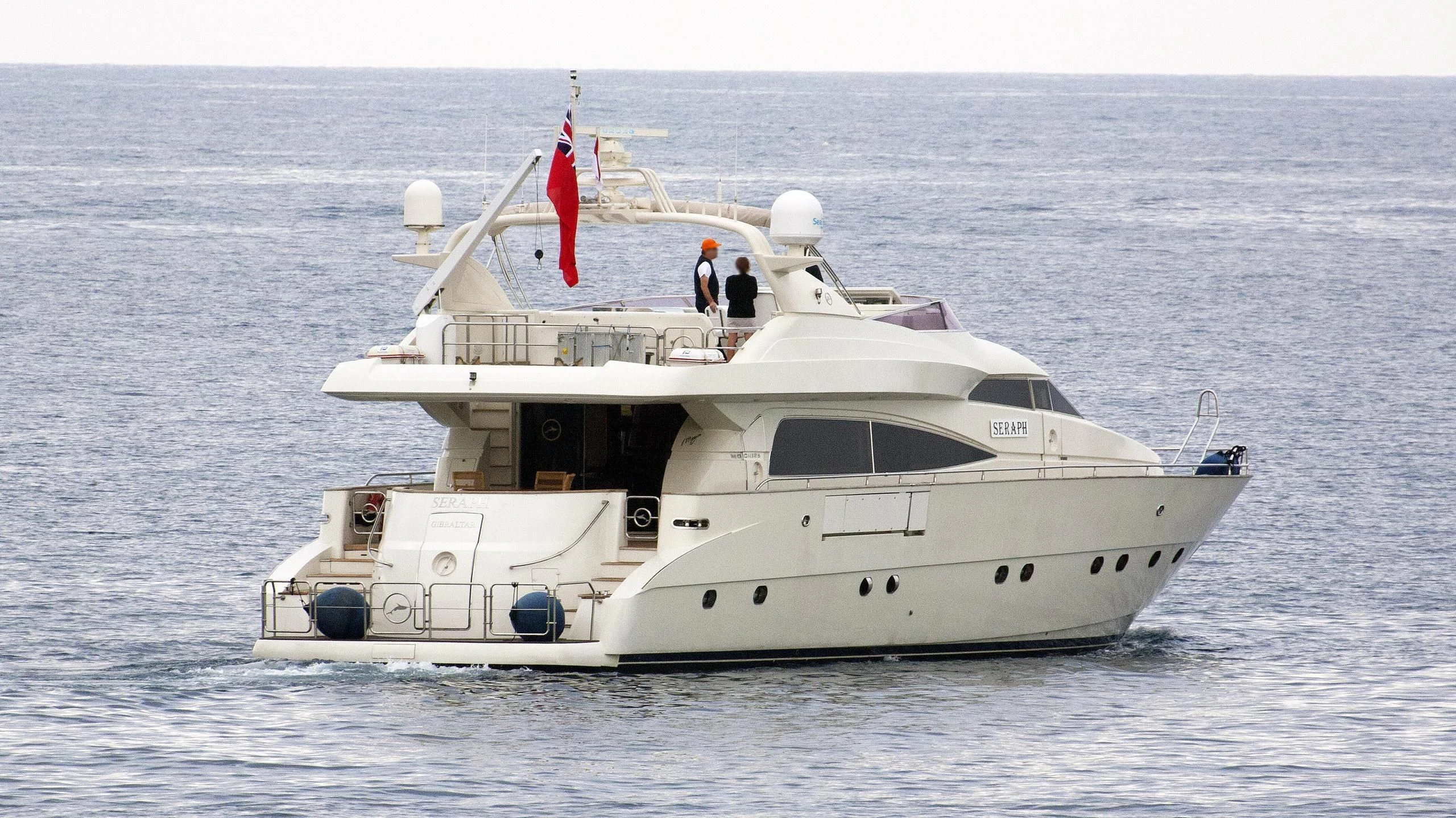a white boat in the water aboard SERAPH PRIMERO Yacht for Sale