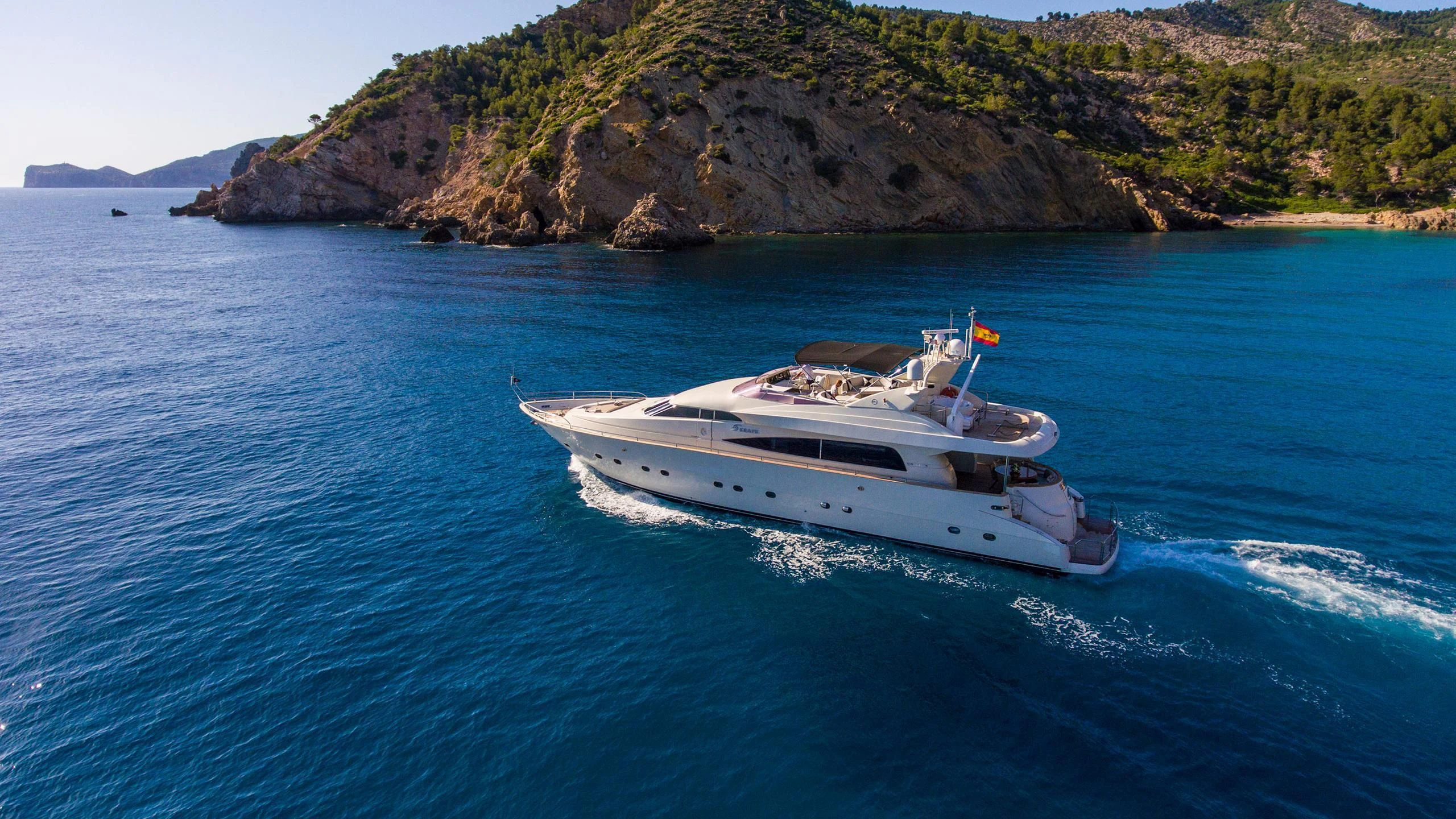 a boat on the water aboard SERAPH PRIMERO Yacht for Sale