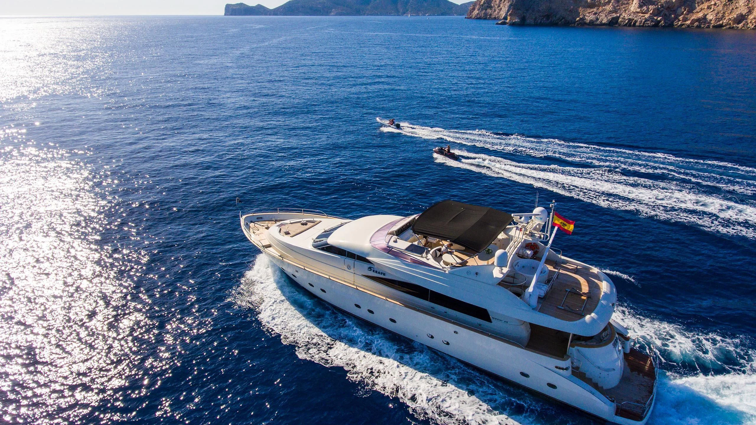 a boat on the water aboard SERAPH PRIMERO Yacht for Sale