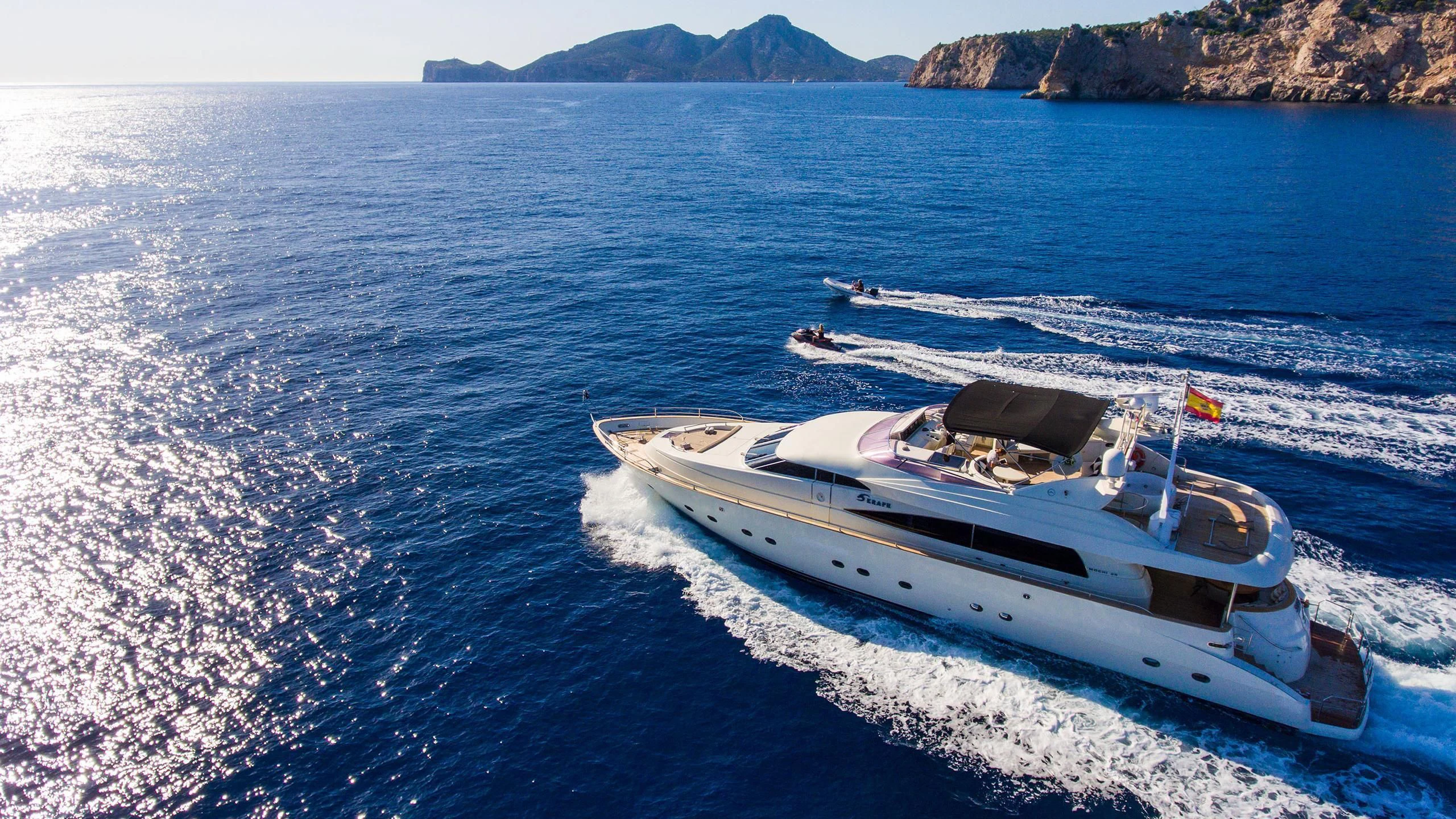 a boat on the water aboard SERAPH PRIMERO Yacht for Sale