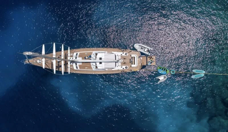 a satellite in the water aboard NOMMO Yacht for Sale