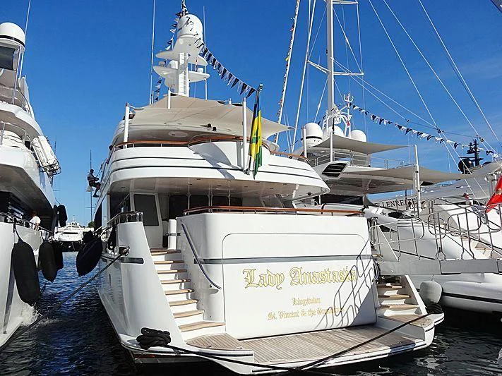 a boat in the water aboard VITA NOVA Yacht for Sale